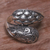 Sterling silver wrap ring, 'Ferns and Seeds' - Indonesian Handcrafted Sterling Silver Engraved Wrap Ring (image 2b) thumbail