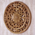 Wood relief panel, 'Temple Flower' - Hand Carved Balinese Circular Floral Wood Relief Panel (image 2b) thumbail