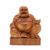 Holzskulptur - Balinesische handgeschnitzte lachende Buddha-Holzskulptur