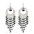 Onyx chandelier earrings, 'Raining Dreamcatchers' - Circular Black Onyx Chandelier Earrings from Indonesia