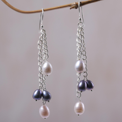 Cultured Pearl and Sterling Silver Waterfall Earrings - Holy Droplets ...