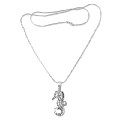 Halskette mit Anhänger aus Sterlingsilber - Halskette mit Seepferdchen-Anhänger aus Sterlingsilber aus Indonesien