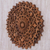 Wood relief panel, 'Padma Parade' - Circular Floral Wood Wall Relief Panel from Indonesia (image 2b) thumbail