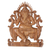 Wood relief panel, 'Ganesha's Throne' - Hand Carved Balinese Suar Wood Ganesha Hindu Relief Panel