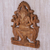 Wood relief panel, 'Ganesha's Throne' - Hand Carved Balinese Suar Wood Ganesha Hindu Relief Panel (image 2b) thumbail