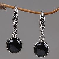 Featured review for Onyx dangle earrings, Purity of Moonlight