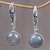 Labradorite dangle earrings, 'Purity of Moonlight' - Sterling Silver Earrings Labradorite Handcrafted in Bali