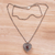 Garnet locket necklace, 'Garnet Love' - Garnet and Sterling Silver Heart Locket Necklace (image 2c) thumbail