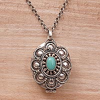 Featured review for Sterling silver locket necklace, Island Bloom