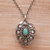 Sterling silver locket necklace, 'Island Bloom' - Sterling Silver and Reconstituted Turquoise Locket Necklace (image 2) thumbail