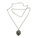Sterling silver locket necklace, 'Island Dreams' - Sterling Silver and Reconstituted Turquoise Locket Necklace