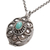 Sterling silver locket necklace, 'Island Bloom' - Sterling Silver and Reconstituted Turquoise Locket Necklace (image 2g) thumbail
