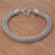 Sterling silver braided bracelet, 'Dragon's Dream' - Unisex Sterling Silver Chain Bracelet from Indonesia (image 2) thumbail
