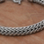 Sterling silver braided bracelet, 'Dragon's Dream' - Unisex Sterling Silver Chain Bracelet from Indonesia (image 2b) thumbail