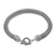 Sterling silver braided bracelet, 'Dragon's Dream' - Unisex Sterling Silver Chain Bracelet from Indonesia (image 2d) thumbail