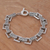 Sterling silver link bracelet, 'Daring Swirls' - Indonesian Sterling Silver Link Bracelet with Swirl Motifs (image 2) thumbail