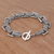 Sterling silver link bracelet, 'Daring Swirls' - Indonesian Sterling Silver Link Bracelet with Swirl Motifs (image 2b) thumbail