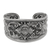 Sterling silver cuff bracelet, 'Courageous Soul' - Sterling Silver Repousse Cuff Bracelet from Indonesia thumbail