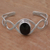 Onyx cuff bracelet, 'Double Helix ' - Onyx and Sterling Silver Modern Balinese Cuff Bracelet (image 2) thumbail