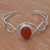 Carnelian cuff bracelet, 'DNA in Scarlet' - Carnelian and Sterling Silver Cuff Bracelet from Indonesia (image 2) thumbail