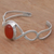 Carnelian cuff bracelet, 'DNA in Scarlet' - Carnelian and Sterling Silver Cuff Bracelet from Indonesia (image 2b) thumbail