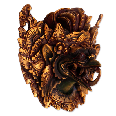 Holzmaske - Wandmaske aus Akazienholz von Garuda aus Indonesien