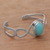 Amazonite cuff bracelet, 'DNA' - Amazonite and Sterling Silver Cuff Bracelet from Bali (image 2b) thumbail