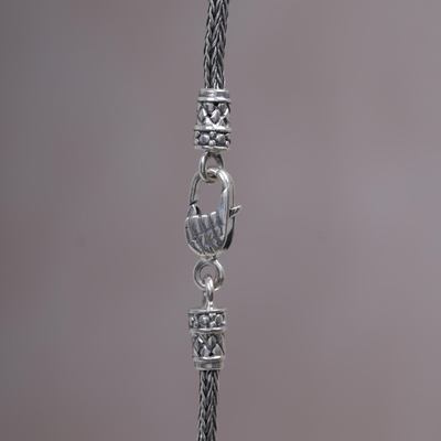 Herren-Halskette mit Anhänger aus Sterlingsilber - Herrenhalskette mit Spiralanhänger aus Sterlingsilber aus Indonesien