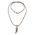 Men's sterling silver pendant necklace, 'Woven Fang' - Sterling Silver Fang Shaped Pendant Necklace from Indonesia (image 2e) thumbail