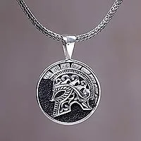 Featured review for Mens sterling silver pendant necklace, Hayam Wuruk Helmet