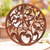 Wood relief panel, 'Vineyard Medallion' - Vineyard Detailed Hand Carved Wood Round Relief Wall Panel (image 2) thumbail