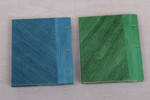 Natural fiber journals, 'Turtle Memories' (pair) - Two Green and Blue Natural Fiber Indonesian Turtle Journals