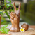 Wood sculpture, 'Peace, Man' - Realistic Bali Peace Sign Hand Sculpture in Hand Carved Wood