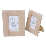 Natural fiber photo frames, 'Rustic Memories in Beige' (4x6 and 3x5) - 4x6 and 3x5 Natural Fiber Rustic Photo Frames in Beige