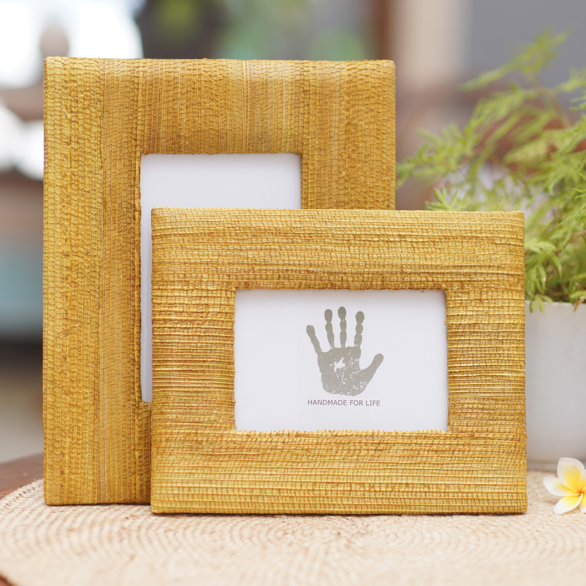 Artisan Made Natural Fiber Photo Frames (4x6 and 3x5) - Autumn