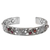 Garnet cuff bracelet, 'Red Dewdrops' - Feminine Garnet and Sterling Silver Cuff Bracelet from Bali (image 2a) thumbail