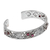 Garnet cuff bracelet, 'Red Dewdrops' - Feminine Garnet and Sterling Silver Cuff Bracelet from Bali (image 2d) thumbail