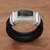Onyx and rubber band ring, 'Elemental' - Onyx Sterling Silver and Natural Rubber Black Band Ring (image 2) thumbail