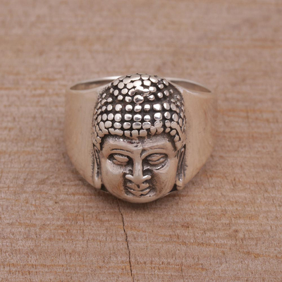Buddha & Lotus Ring in Sterling Silver - SilverBotanica - Handmade Jewelry  designed by Alicia Hanson and Hi Octane Industries Inc. | Botanical  Inspired Jewelry and Clothing