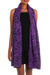 Rayon batik shawl, 'Purple Beach Pebbles' - Balinese Hand Stamped Purple and Black Rayon Batik Shawl (image 2c) thumbail