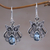 Blue topaz dangle earrings, 'Owl's Tears' - Blue Topaz and Sterling Silver Owl Earrings from Indonesia (image 2) thumbail