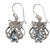 Blue topaz dangle earrings, 'Owl's Tears' - Blue Topaz and Sterling Silver Owl Earrings from Indonesia