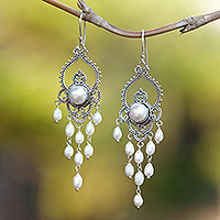 Featured review for Cultured pearl chandelier earrings, Drops of Dew