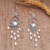 Cultured pearl chandelier earrings, 'Drops of Dew' - Cultured Pearl and 925 Silver Chandelier Earrings from Bali