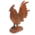 Escultura de madera, 'Rooster Pride' - Escultura de gallo tallada a mano en madera de Suar