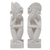 Sandstone sculptures, 'Jegeg and Bagus' (pair) - Pair of Hand Carved Sandstone Sculptures from Indonesia