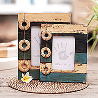 Wood photo frames, 'Floating Memories' (4x6 and 3x5)