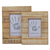 Wood photo frames, 'Wood Stripes' (4x6 and 3x5) - 4x6 and 3x5 Natural Finish Albesia Wood Photo Frames thumbail