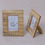 Wood photo frames, 'Wood Stripes' (4x6 and 3x5) - 4x6 and 3x5 Natural Finish Albesia Wood Photo Frames (image 2c) thumbail