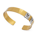 Sterling silver accent brass cuff bracelet, 'Island Journeys' - Sterling Silver Accent Brass Cuff Bracelet by Bali Artisans